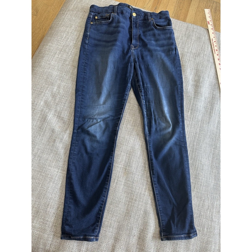 Seven 7 For All Mankind Womens Hi Waist Skinny Dark Wash Sz 31 (10-12). Stretchy